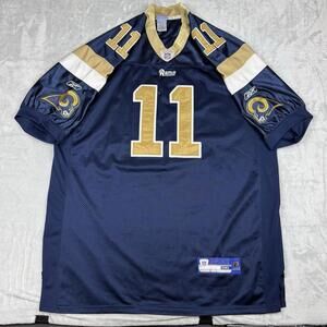 St Louis Rams Everett 11 Reebok NFL Players Jersey Navy Gold Men Size 56 Vintage